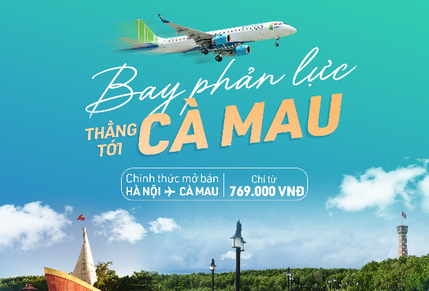 Bamboo Airways khai thác đường bay thẳng Hà Nội đến Cà Mau